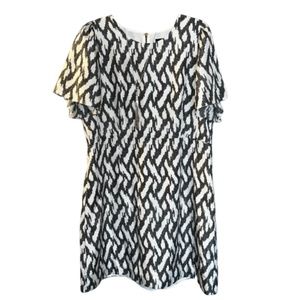 J. Crew Silk Short Sleeve Flutter Sleeve Dress Size 14